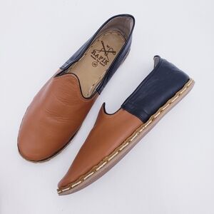 Brown and Black Women's Loafers